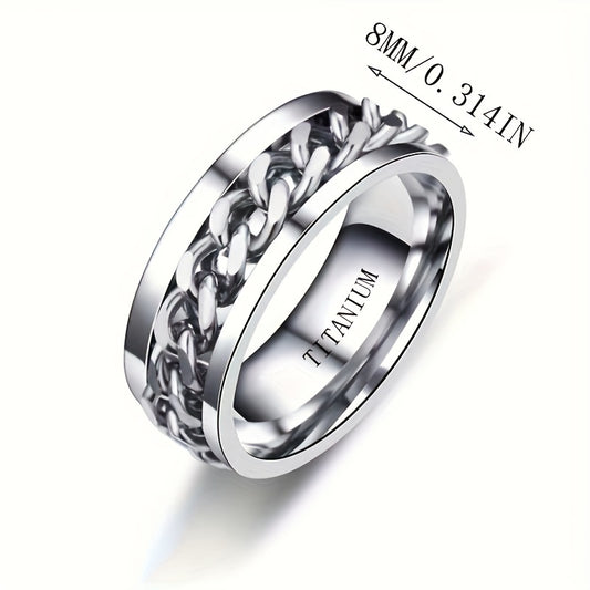PANASH 8mm Titanium Steel Ring for Couples