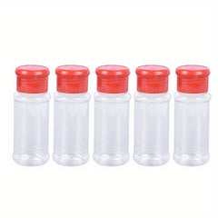 5pcs Spice Shakers Plastic Seasoning Jar, Creative Design, Salt Pepper Storage