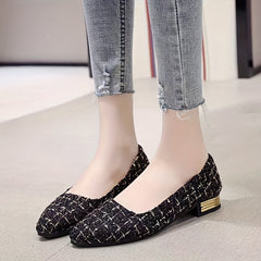 Women's Plaid Pattern Slip On Heel Mules Casual Outdoor Shoes
