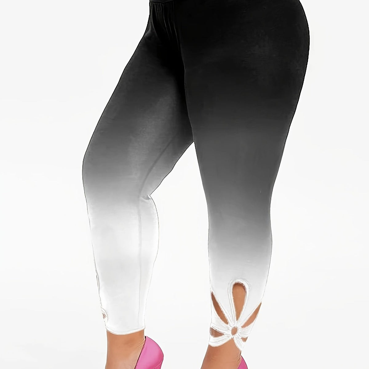  Sexy Leggings Ombre Side Cut Out High Rise