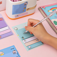 1pc 4 Colors Cartoon Sticky Notes, Home Office School Supplies