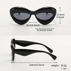 Y2K Inflated Cat Eye Sunglasses For Women Men UV400