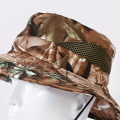 Unisex Mesh Camo Bucket Hat for Outdoor Travel