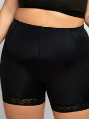  Lace Trim High Rise Tummy Control Boy Shorts