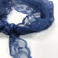 Flower Embroidered Thin Triangle Scarf for Women