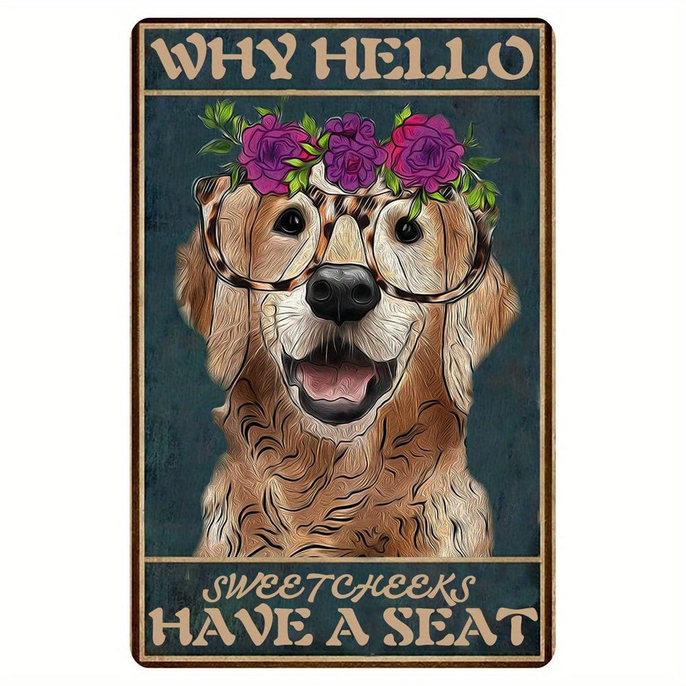 Funny Bernese Mountain Dog Squirrel Tin Sign for Home Decor