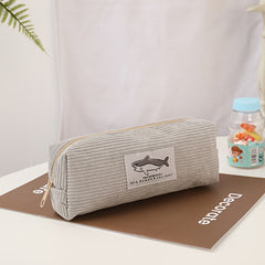 Cartoon Corduroy Pencil Case Organizer