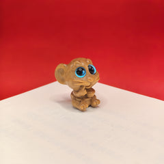 Hand Carved Mouse Statue Expressive Eyes Recycled Wood Mini Decor Gift