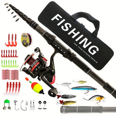 Telescopic Rods & Spinning Reel Fishing Set