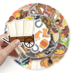 50pcs Western Cowboy Series Doodle Stickers for Phone Laptop Helmet Skateboard