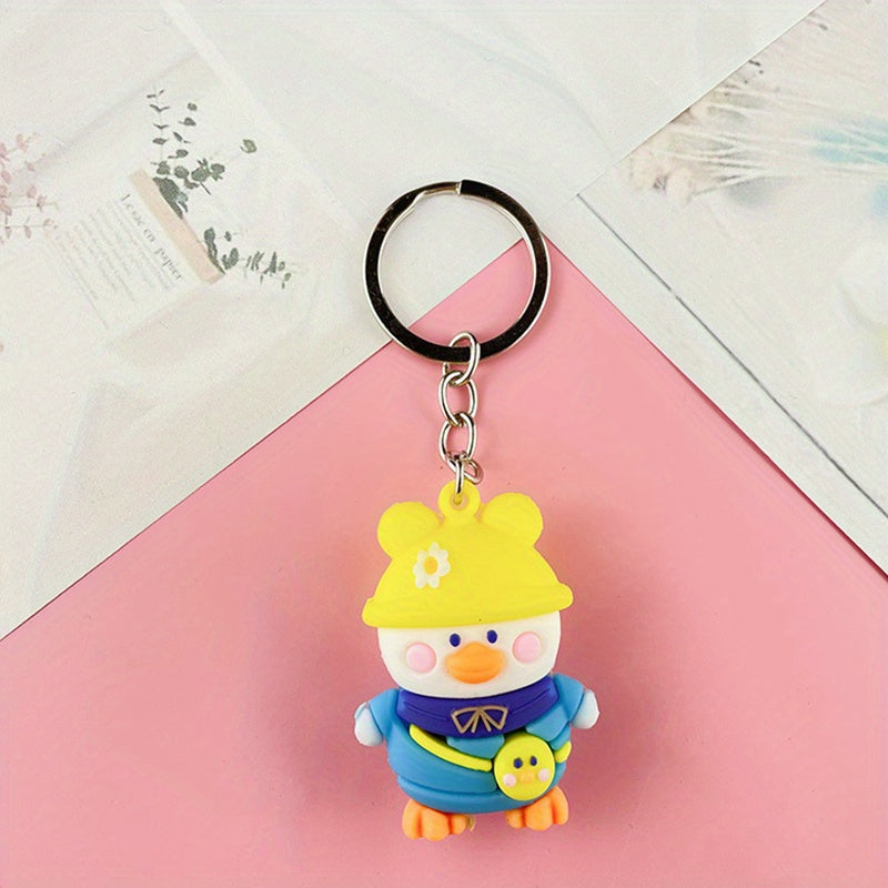 Baby Door Pendant Yellow Duck Keychain Couple Backpack Ornament