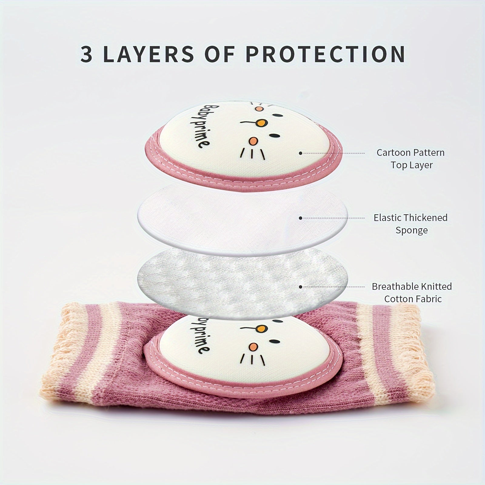 Baby Cartoon Breathable Knee Pads for Crawling Safety