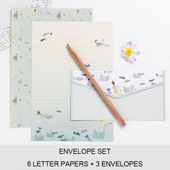Stationery Writing Paper & Envelopes Set, 6 Letters & 3 Envelopes
