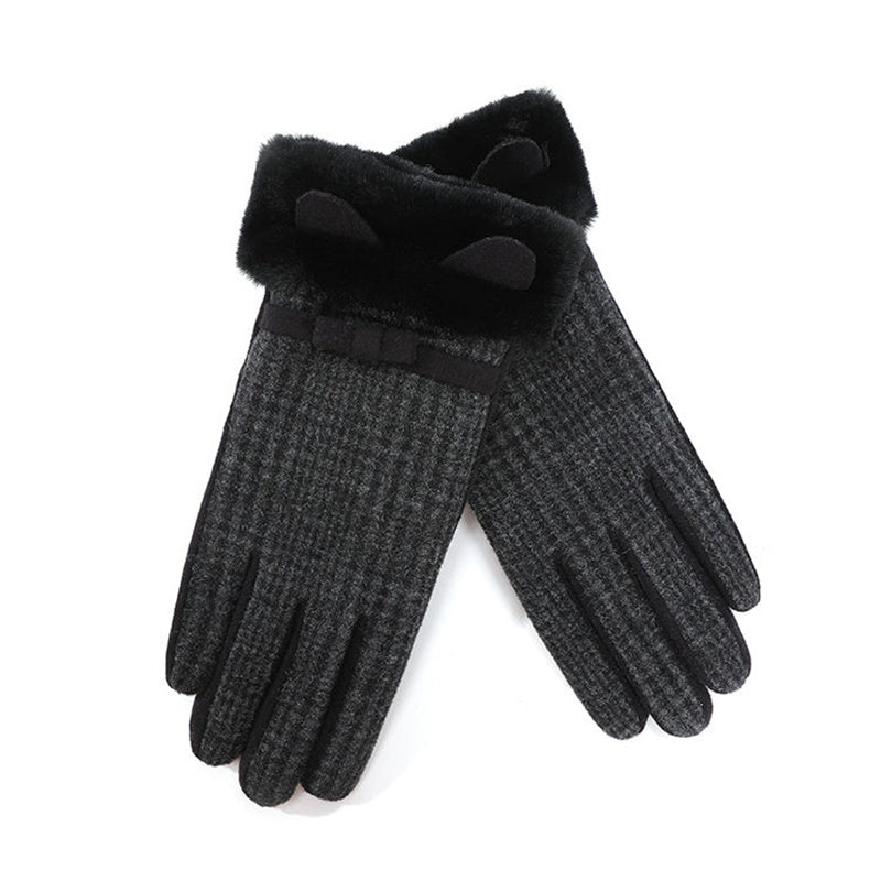 Winter Ladies Plush Gloves Touch Screen Windproof Cold Proof