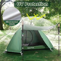 2-Person Lightweight Backpacking Tent with Awning Vestibule