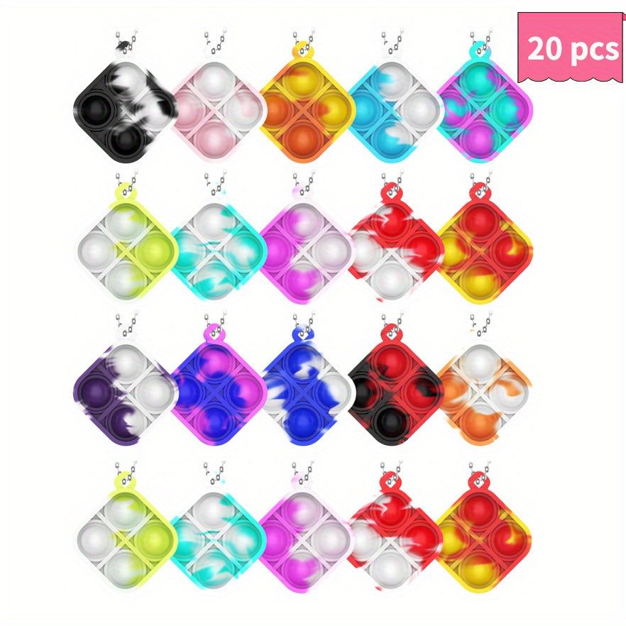 Mini Pop Keychain Fidget Toys Bulk Silicone Stress Relief Hand Toys For Toddlers