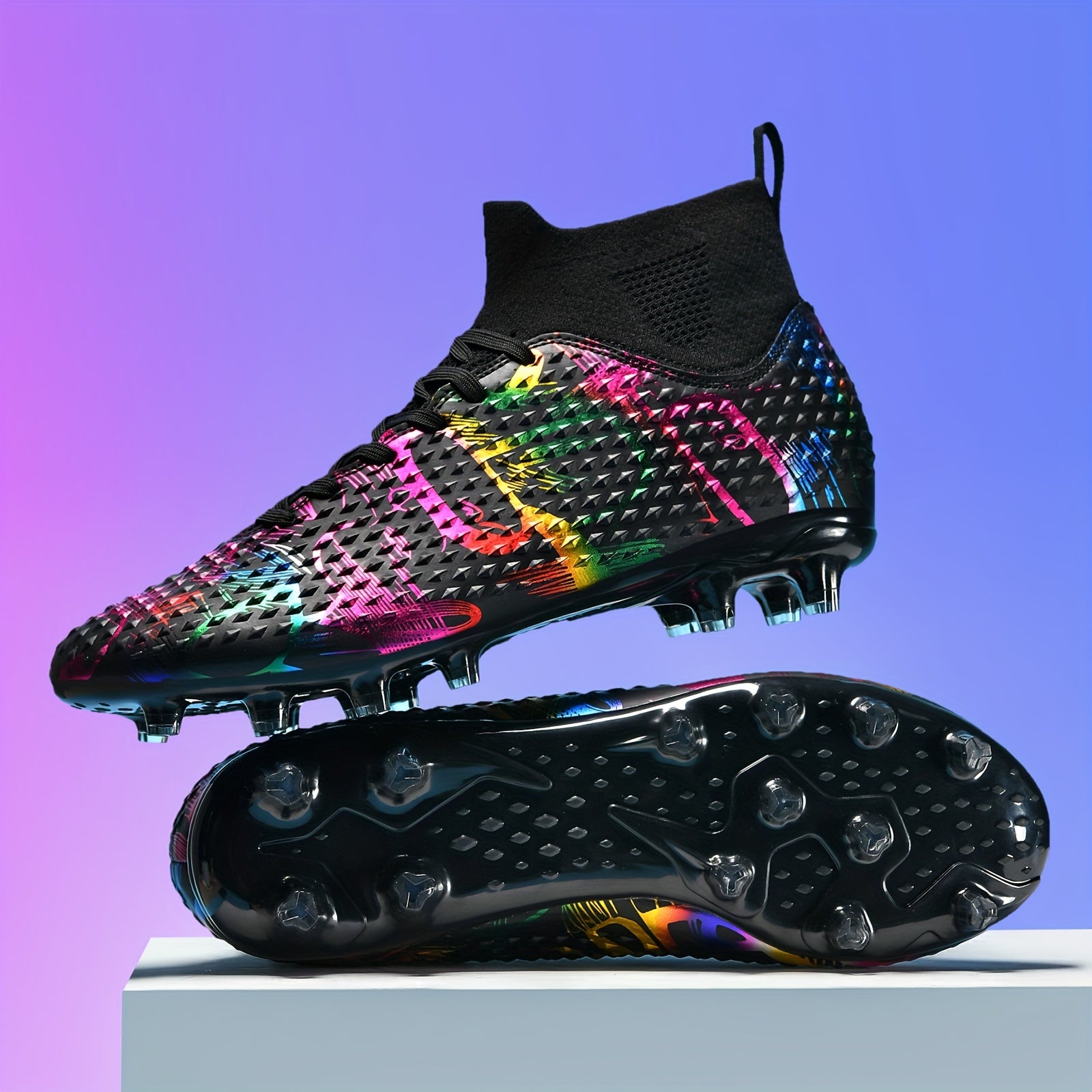 Boys' High Top Non Slip Football Cleat With Spikes