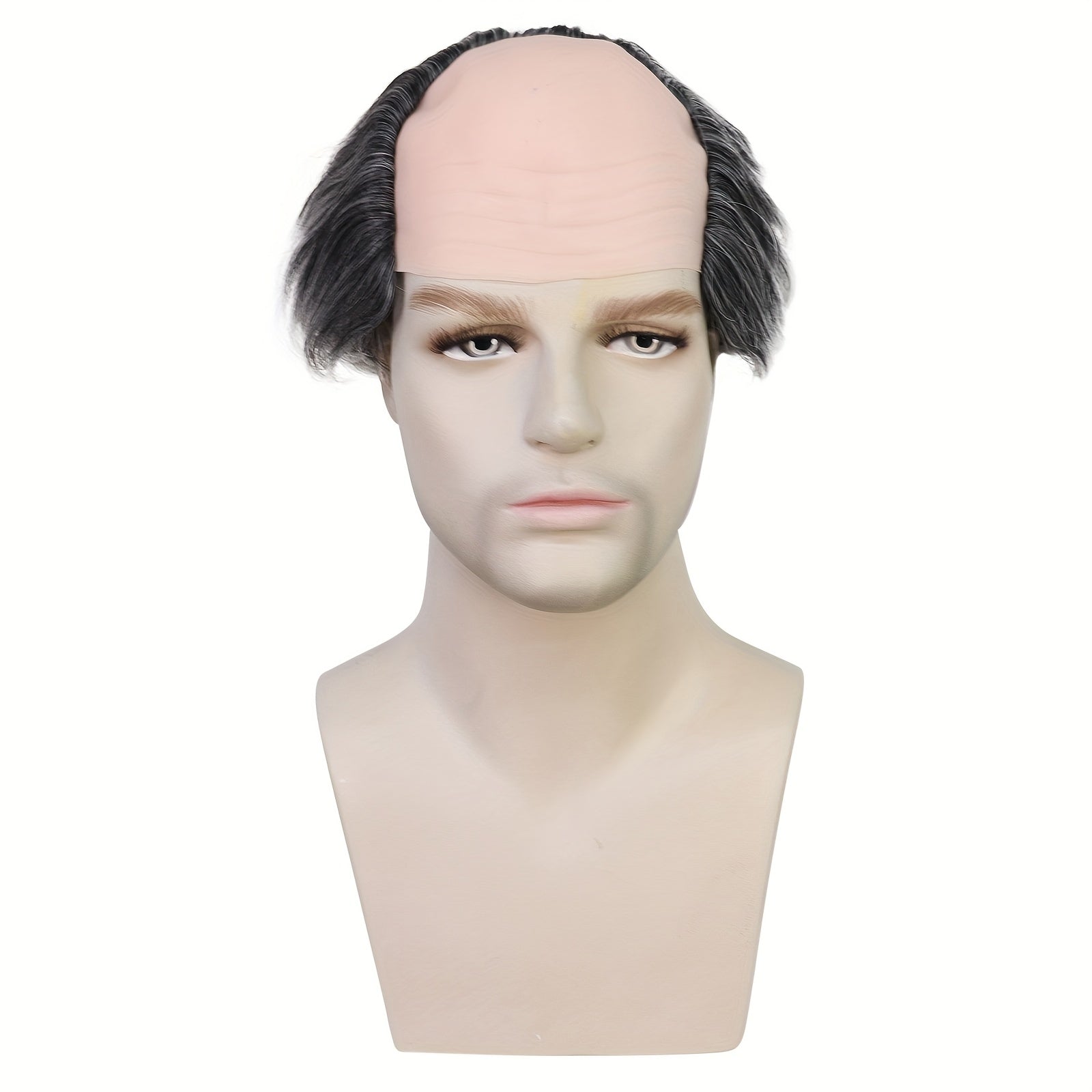 Men's Short Straight Bald Head Cosplay Wig 25.4 cm Synthetic Fiber Anime Wigs