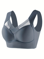 High Elasticity Women's Sports Bra Wire-Free Padded Mesh Insert