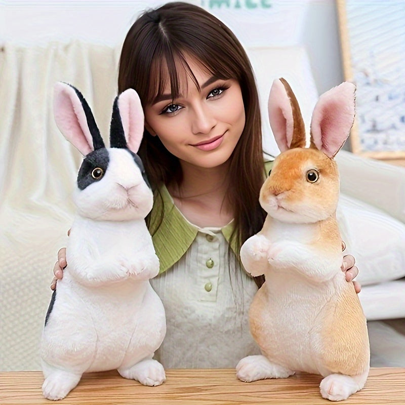 2 Pack Upright Rabbit Plushies 9 4in Assorted Colors Polyester