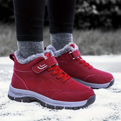 Warm Snow Boots Hook & Loop Winter Keep Warm Boots Comfort Flat Walking Boots