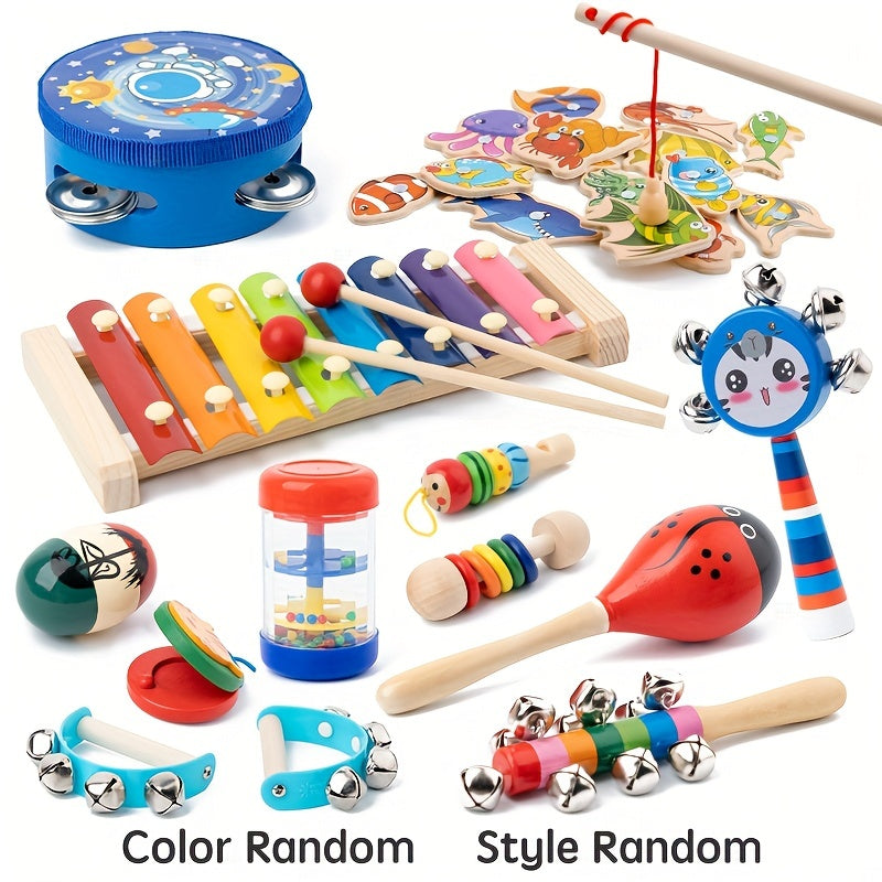 Wooden Montessori Toys Ringing Bells Beaded Ringing Bells Music Toys