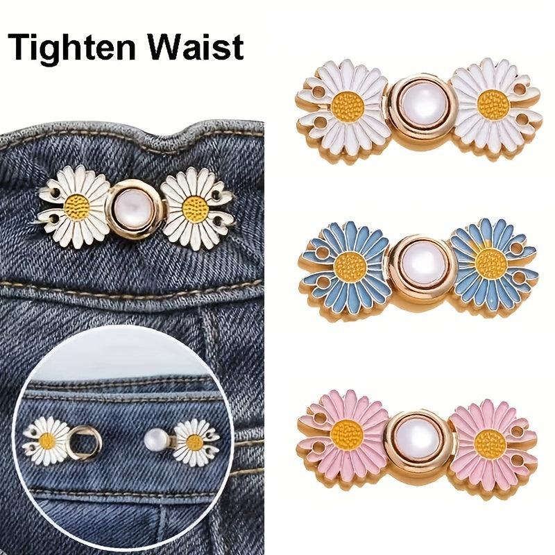 Daisy Adjustable Waist Tightener Button Pants Jeans Skirts Collar Buttons Breast