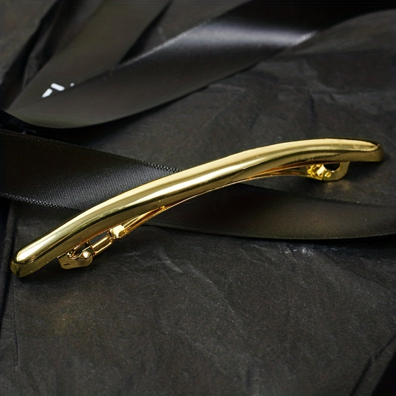 Golden Alloy Hair Clip Side Clip Retro Metal Barrette For Women