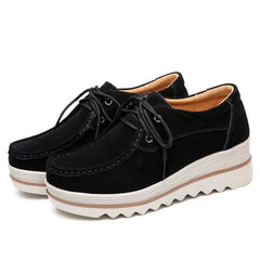 Winter Platform Loafers Faux Suede Moccasins Comfort Shoes