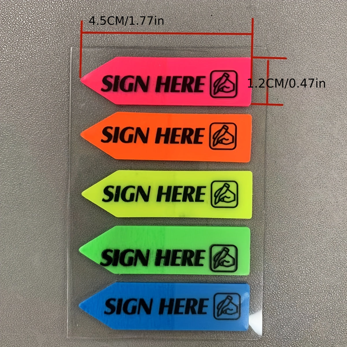 100 Pack Sign Here Transparent Signature Sticker