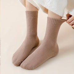 6 Pairs Warm Mid Tube Socks Women's Stockings