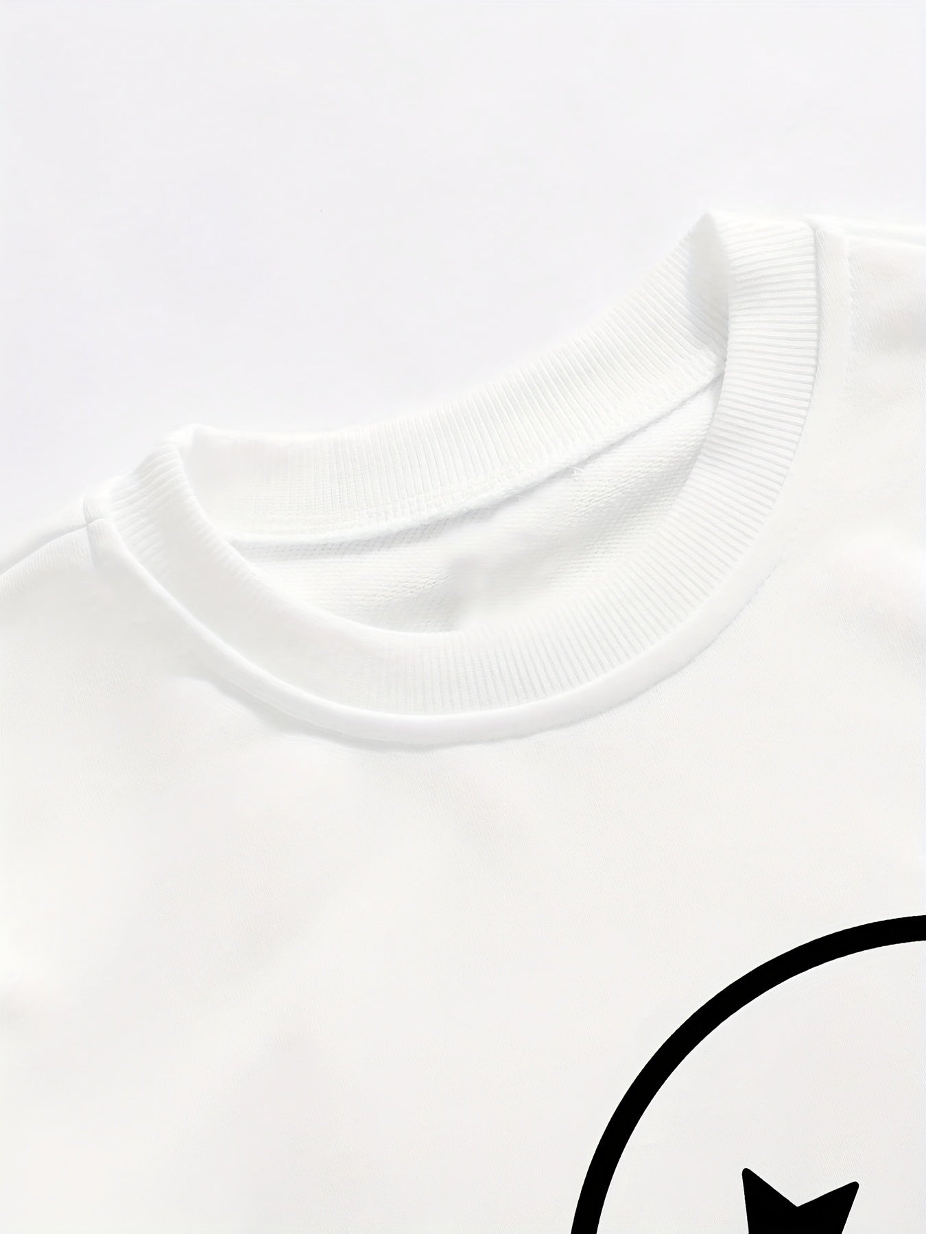 Smiling Face And Letter Print Boys Casual Pullover Sweatshirt