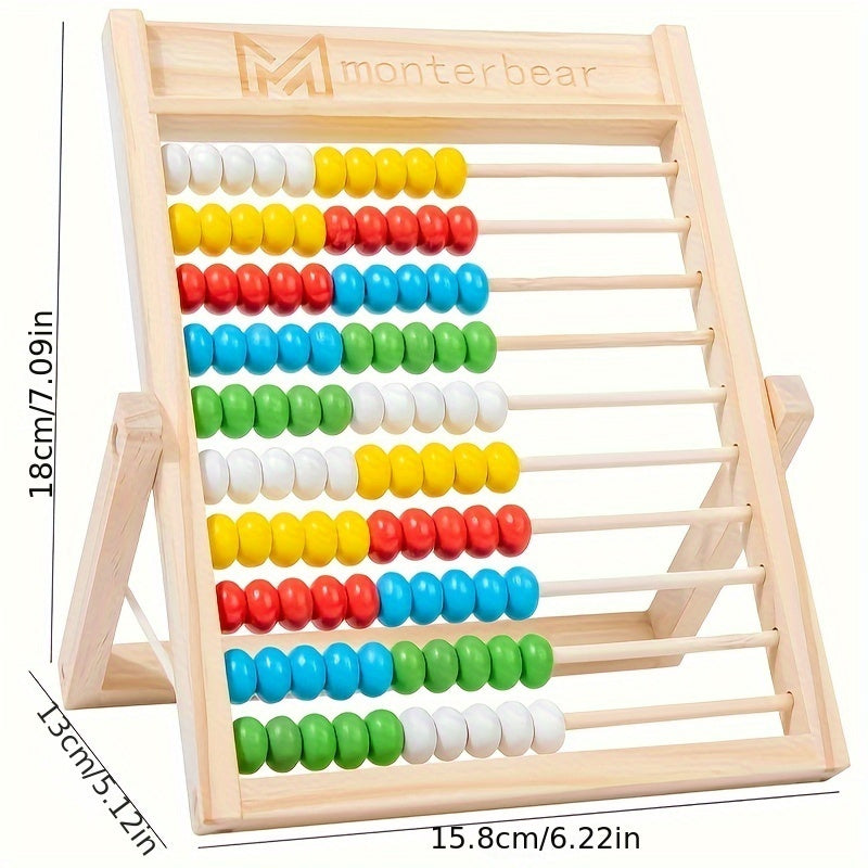 Wooden Abacus Toy for Early Learning Math - Preschool Educational Counting Beads