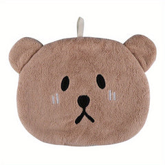 Cartoon Bear Fingertip Towel Hanging Loop Absorbent Soft Towel Bathroom