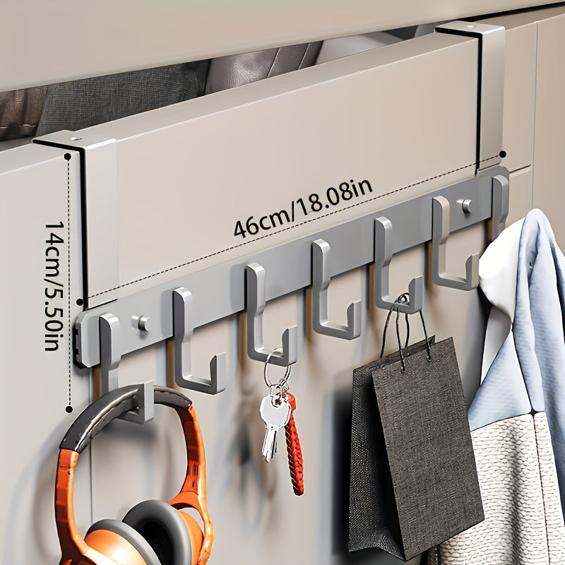 Over the Door Rack Hook Punch Hanger Storage Rack Bag Clothes Key