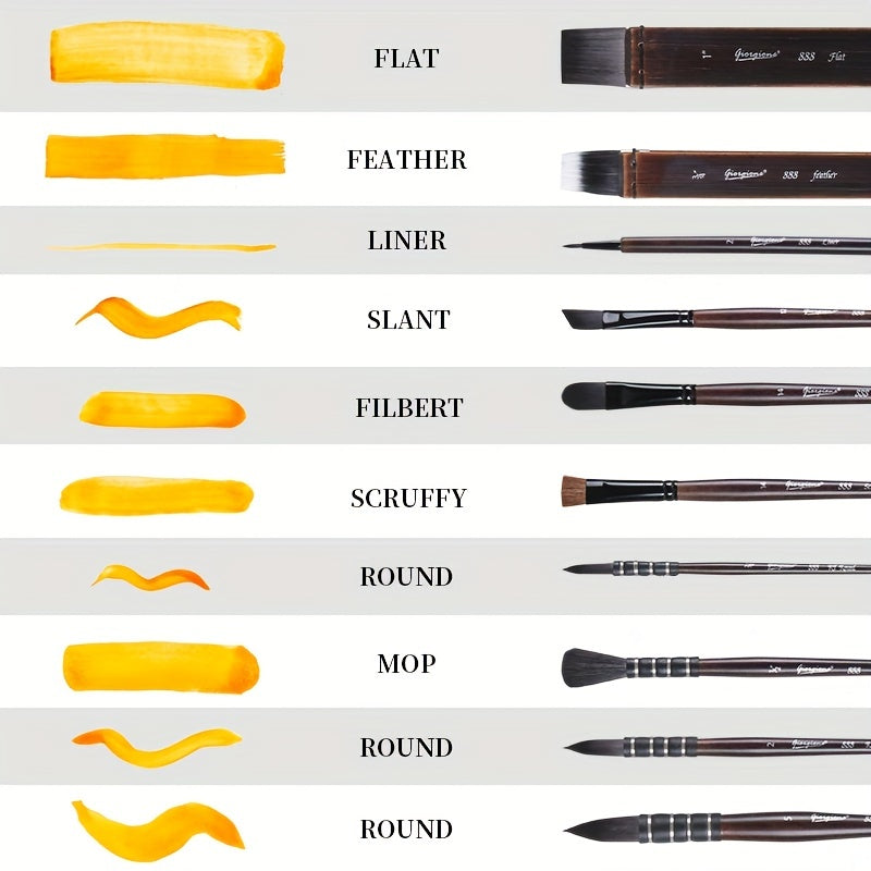 10pcs Master Level Squirrel Hair Watercolor Brush Set