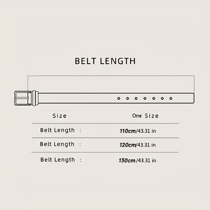 Men's Leather Belt with Square Buckle