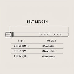Men's Leather Belt with Square Buckle