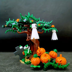 Halloween Pumpkin Ghost Building Scene Model