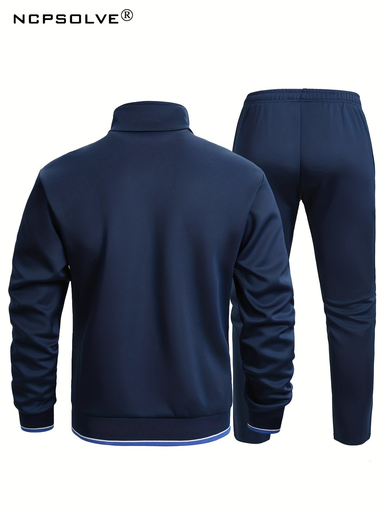 Men's Striped Sports Suit with Jacket & Stretch Pants
