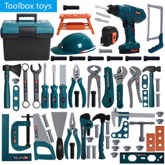 Kids' Simulation Tool Set with Toy Drill Bit and Storage Box