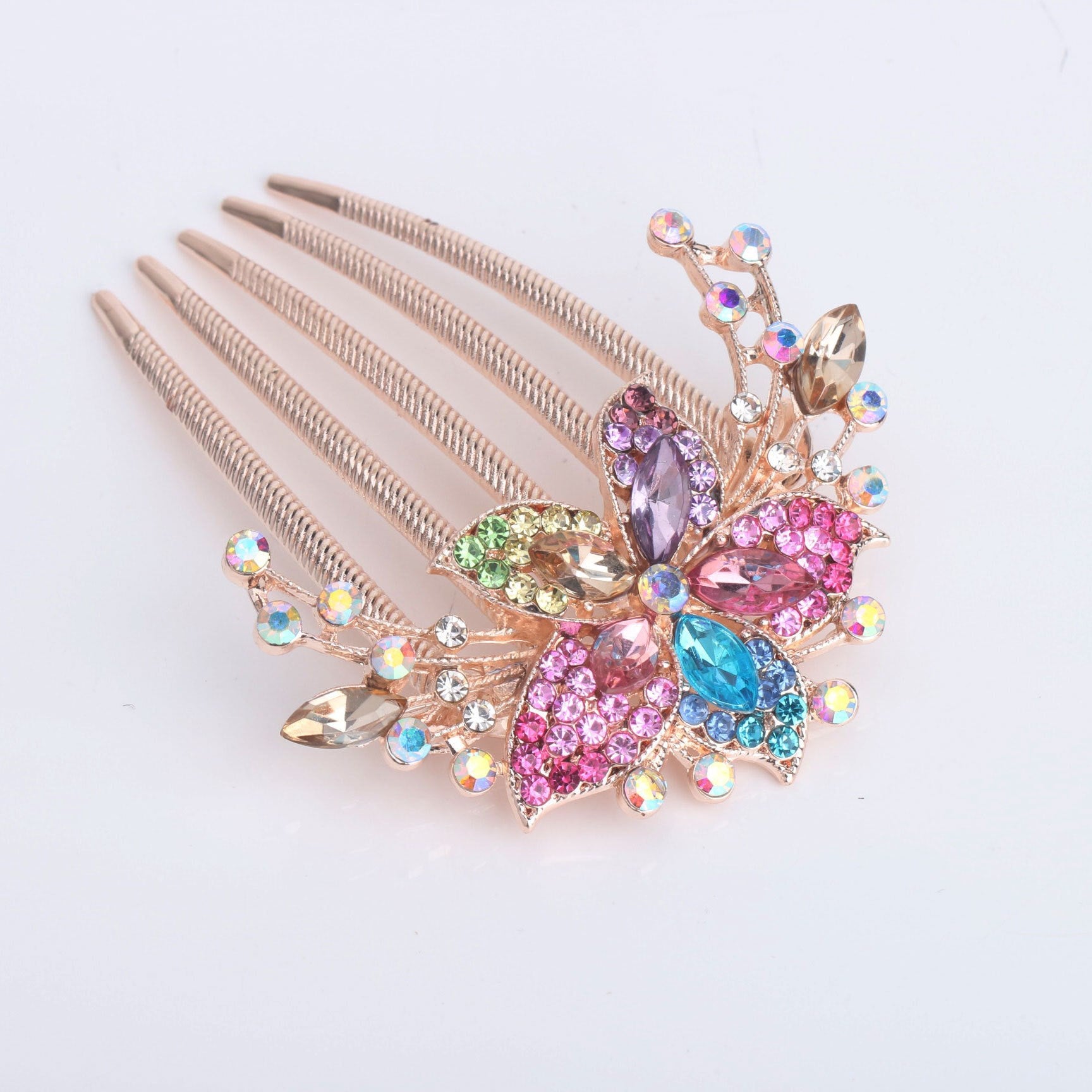 Alloy Flower Rhinestone Hair Comb Hairpin Party Favor Decorations