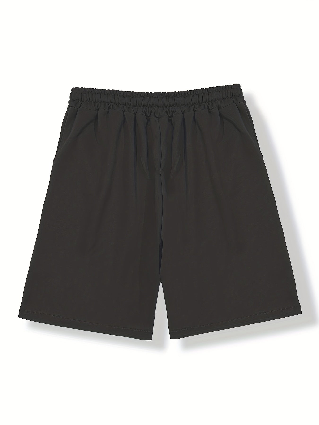 Men's Solid Color Comfy Shorts with Elastic Waist