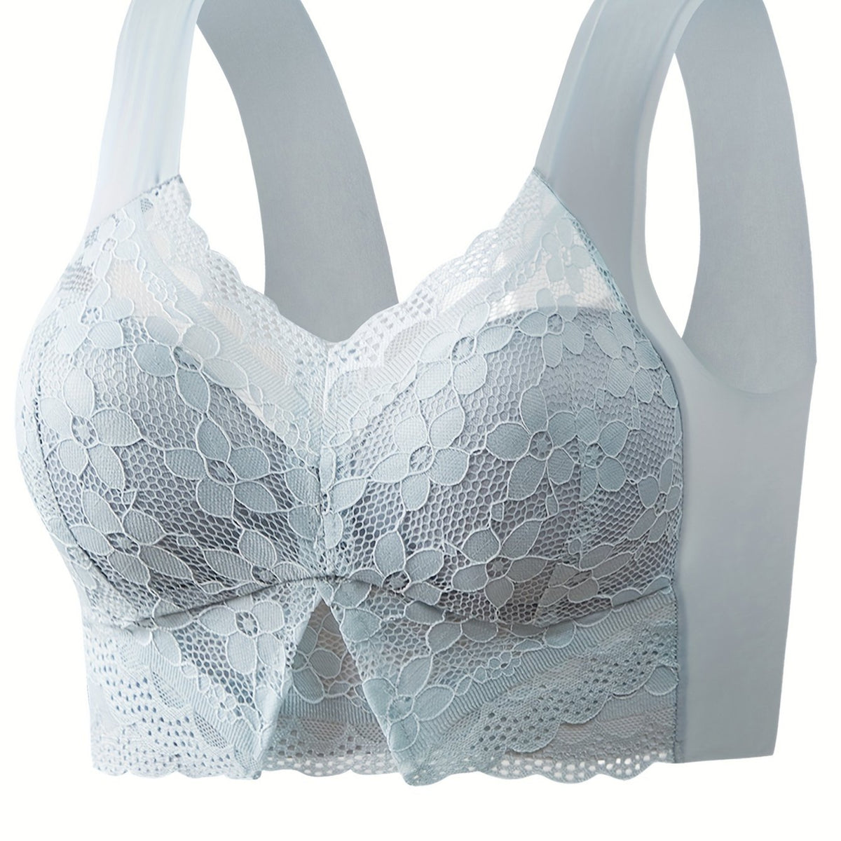Lace Wireless Bra & Scallop Trim Tank Bra Set