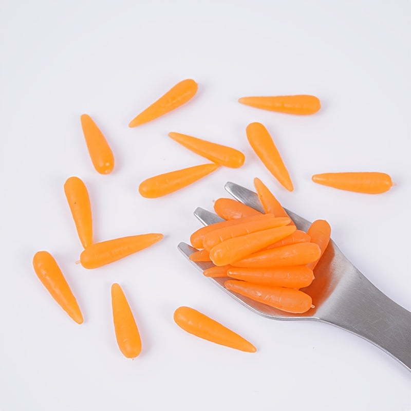 20pcs Mini Carrot Models Lifelike Artificial Vegetable Decor for Dollhouse DIY K