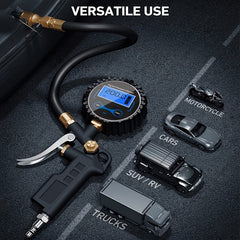 Digital Tire Pressure Gauge with Inflator 250 PSI Air Chuck