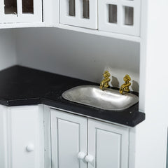1:12 Dollhouse Kitchen Cabinet and Sink Counter Figurine Gift