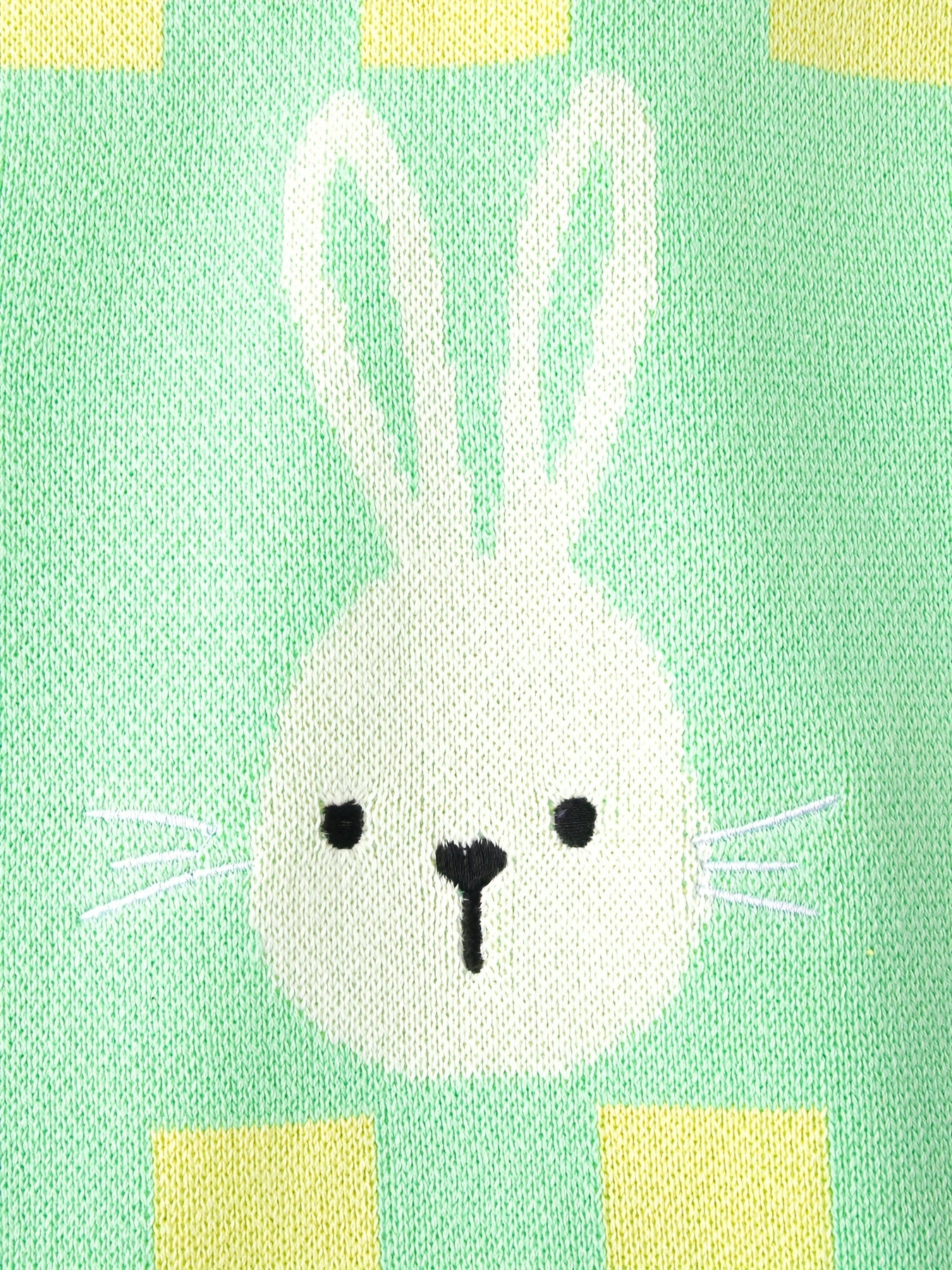 Rabbit Pattern Plaid Print Sweater Tank Top