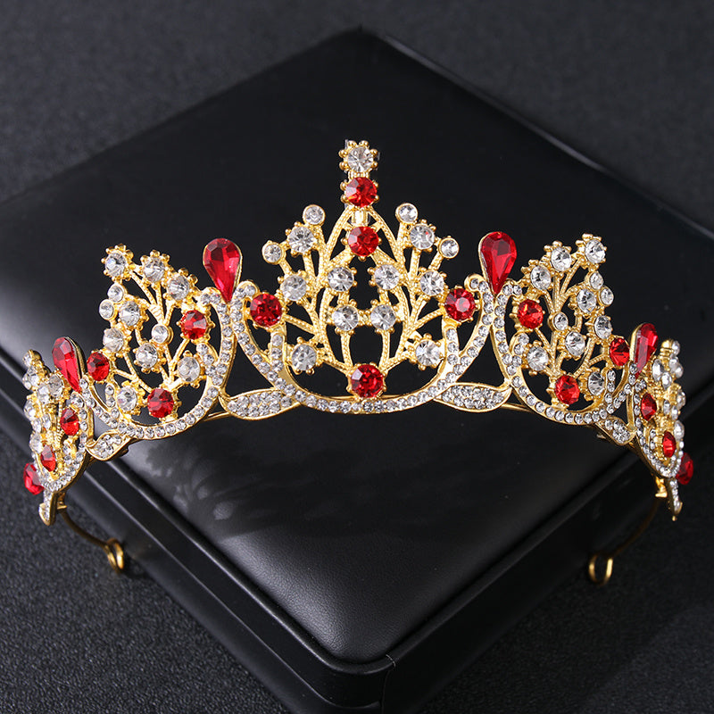 Golden Vintage Queen Crown For Wedding Brides