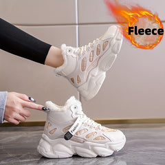 Plush Lined Thermal Non Slip Running Shoes High Top
